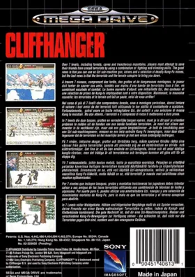 Cliffhanger (Europe) box cover back